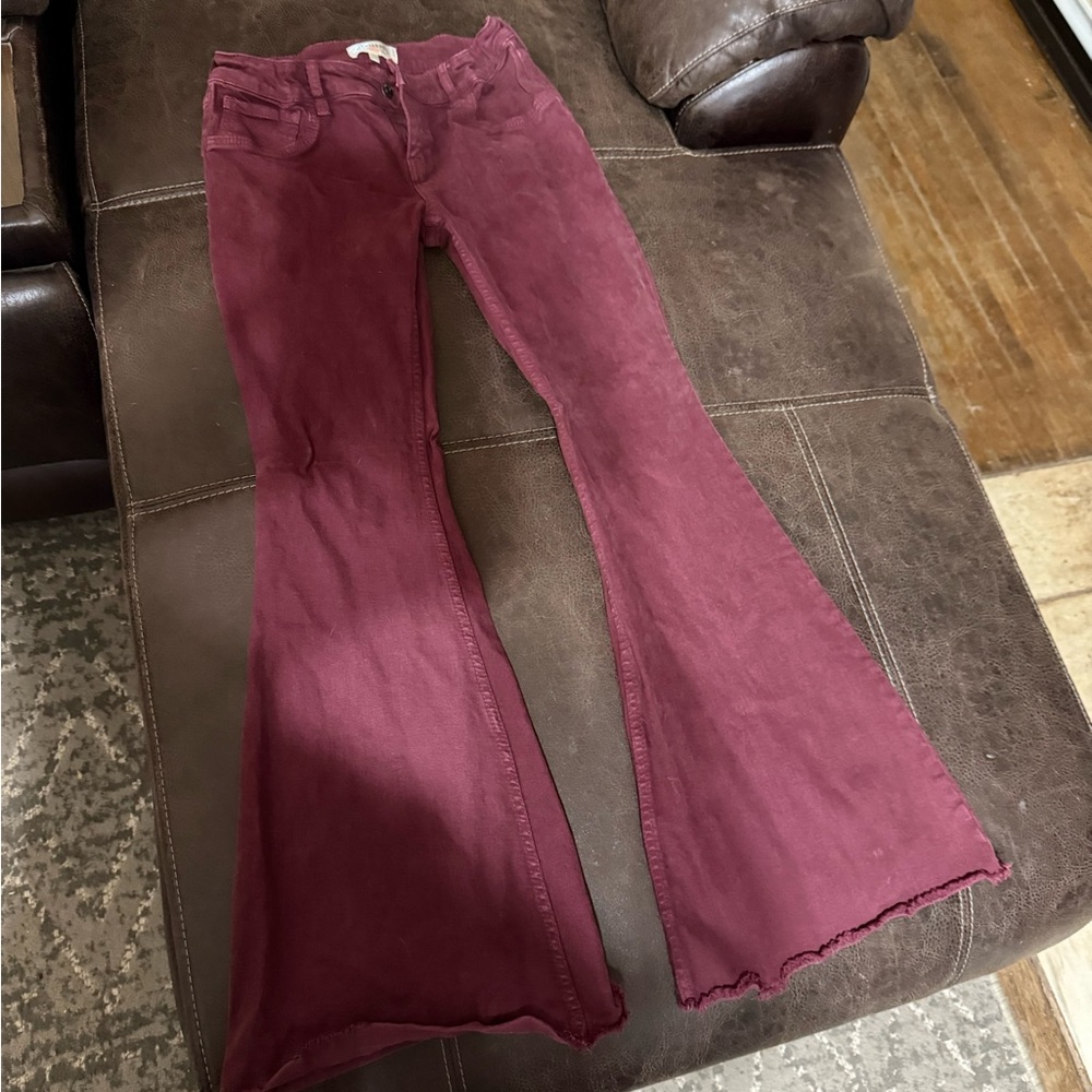Flared Burgundy Pants